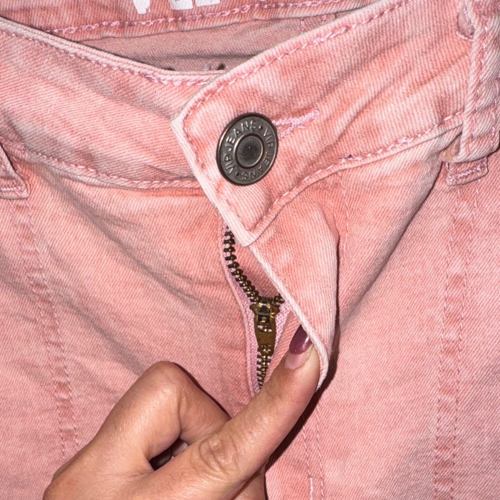 VIP JEANS- NWOT Pink Acid Wash Wide-Leg Cargo Jeans Size 11/12 - Picture 8 of 17
